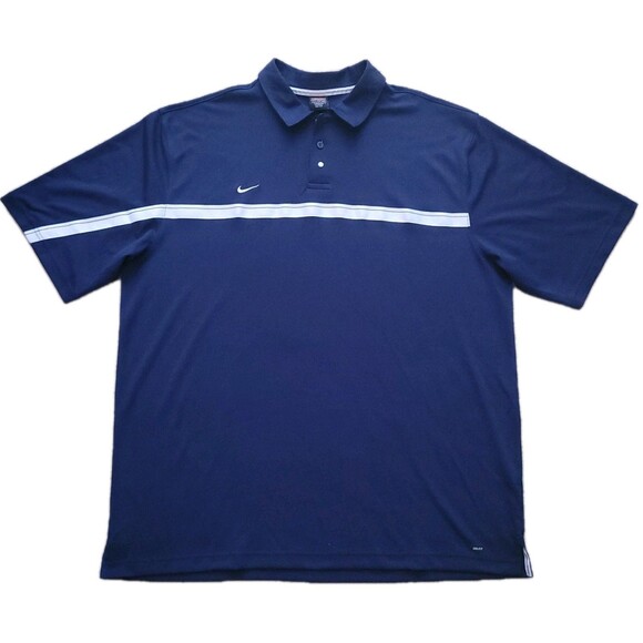 Nike Other - Nike Polo Shirt Mens 2XL Navy Blue Dri-FIT Athletic Golf Tennis Performance